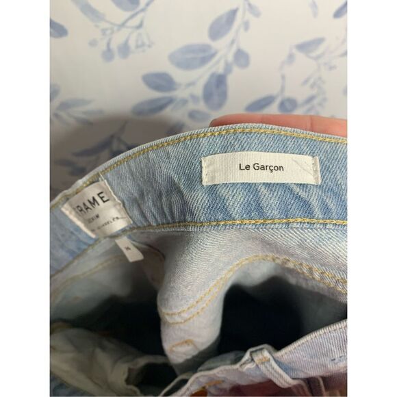 Frame Le Garcon Distressed Cropped Mid Rise Skinny Jeans Size 26 - Picture 4 of 9